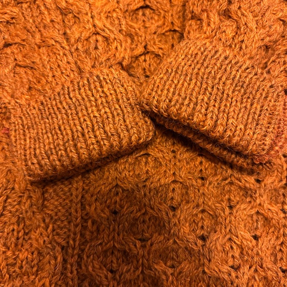 Aran Sweater Market Womens Sz XL Russet 100% Virgin Wool Cable Knit IRELAND - Picture 4 of 5